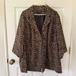 Maggie Barnes Animal Print 3/4 BlazerJacket